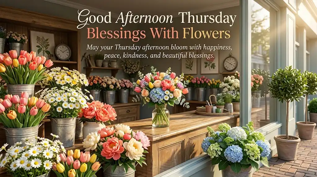 Good Afternoon Thursday Blessings With Flowers