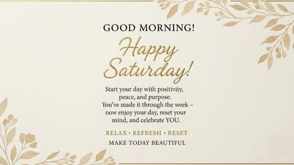 Positive Good Morning Saturday Blessings